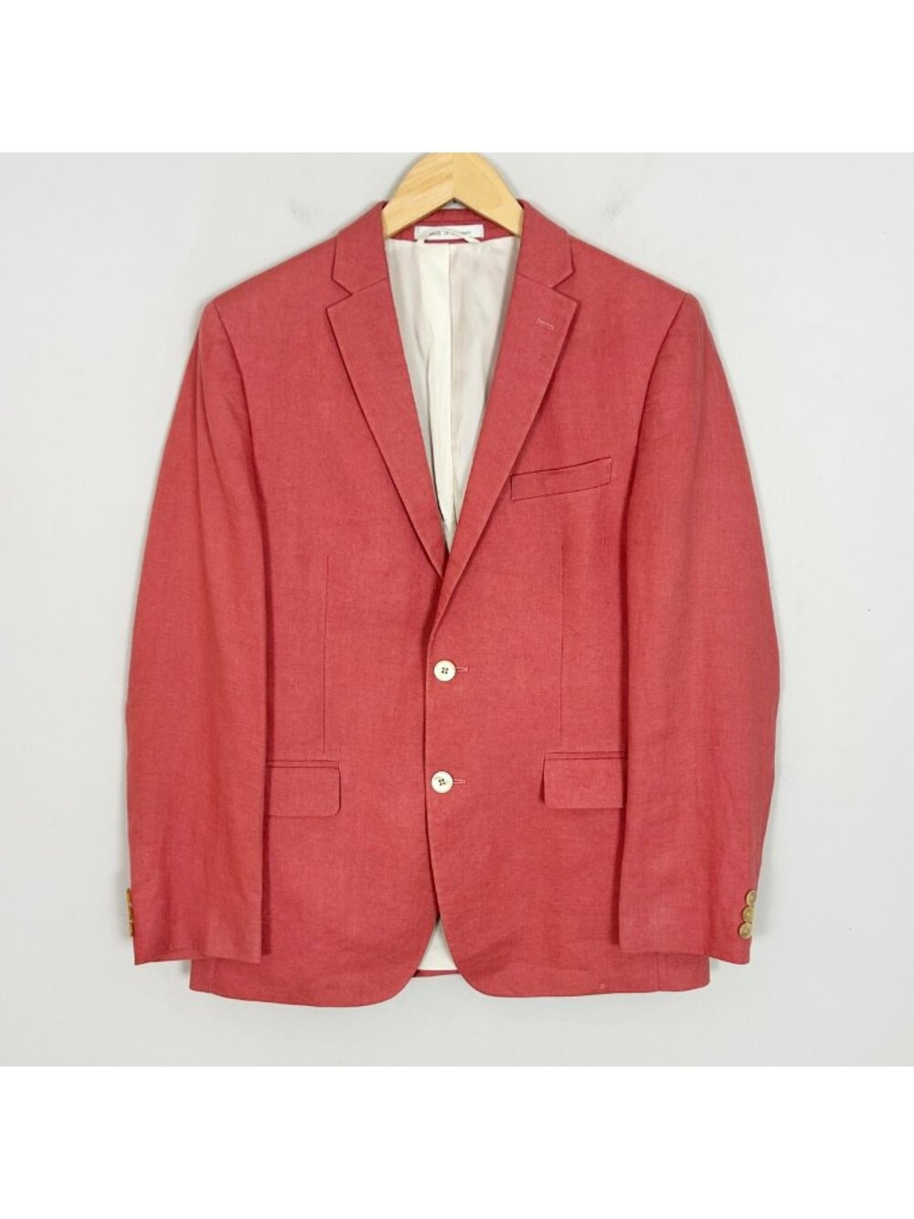 Ralph Lauren Coral Pink 100% Linen Blazer Jacket Sport Coat Size Boy’s Youth 18